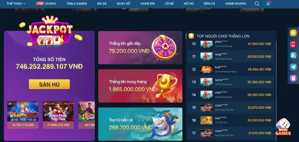 Các loại cược và tỷ lệ thắng Rick88 Nổ Hũ